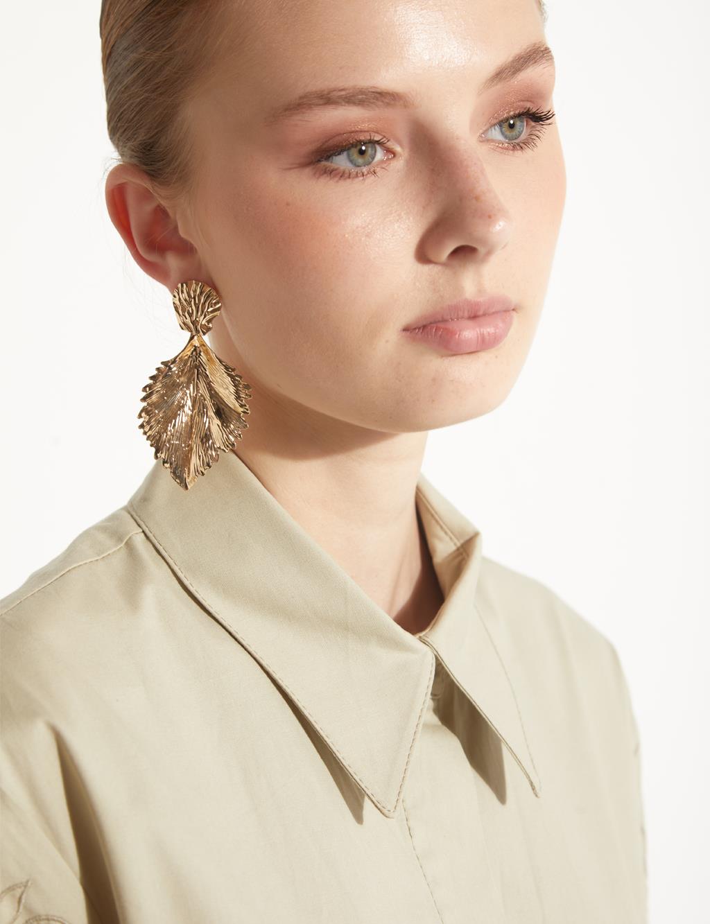 Kolları Nakışlı Maksi Elbise Küf Yeşili