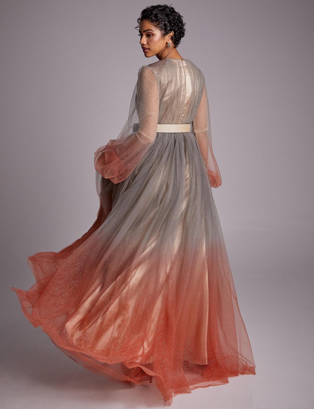 Grey and orange dress hot sale