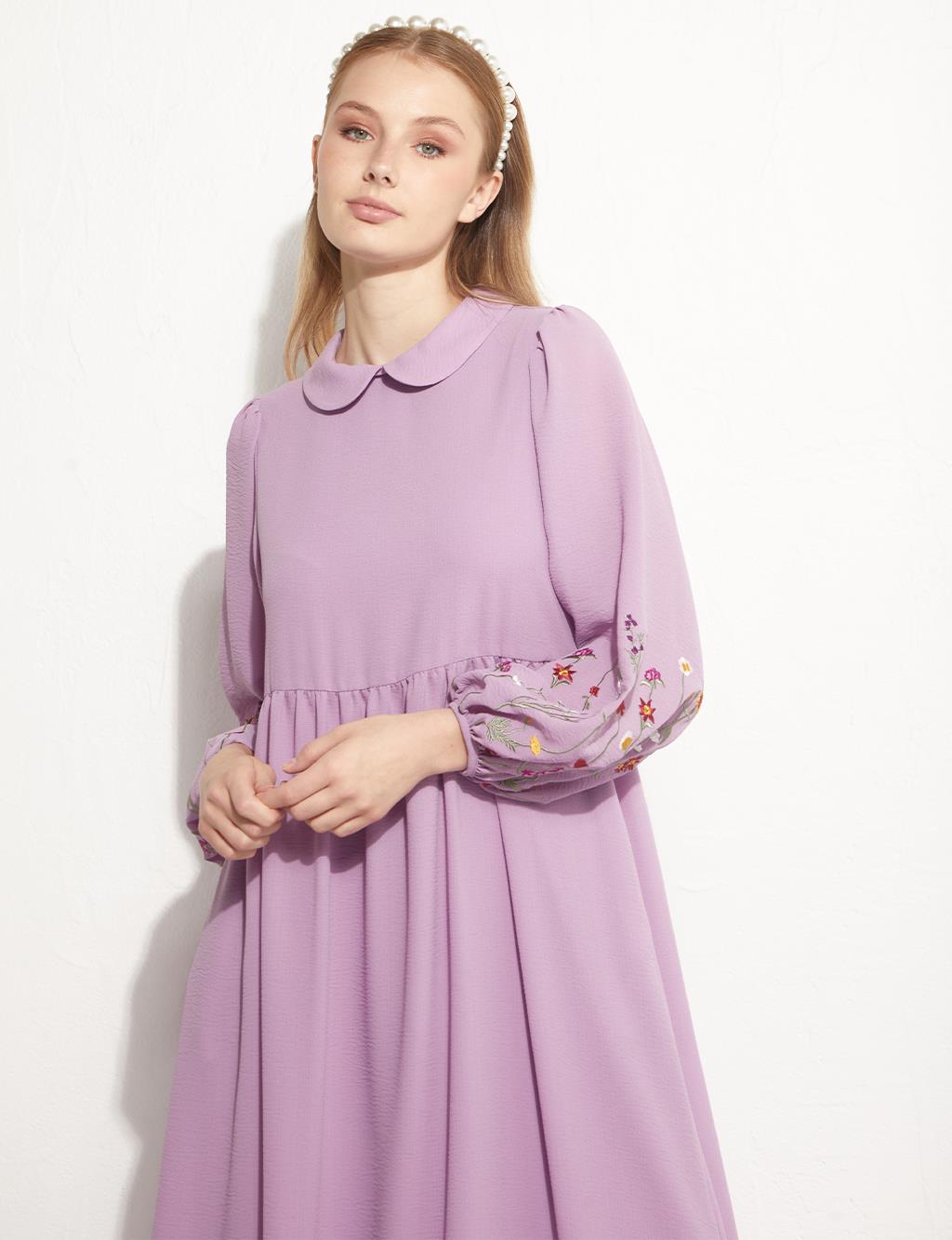 KYR Embroidered Baby Collar Dress Lilac