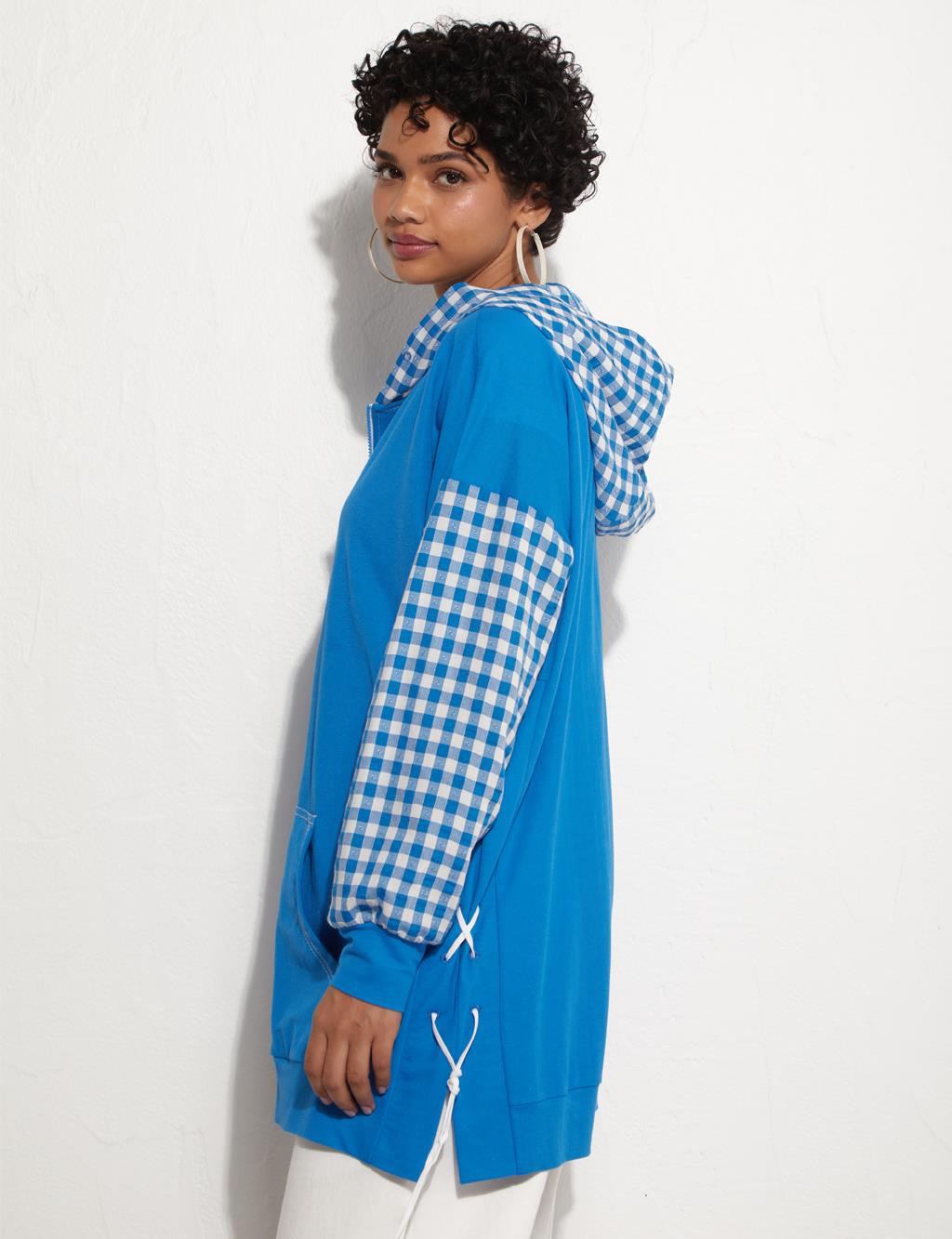 Garnish Hoodie Sweat Cobalt Blue