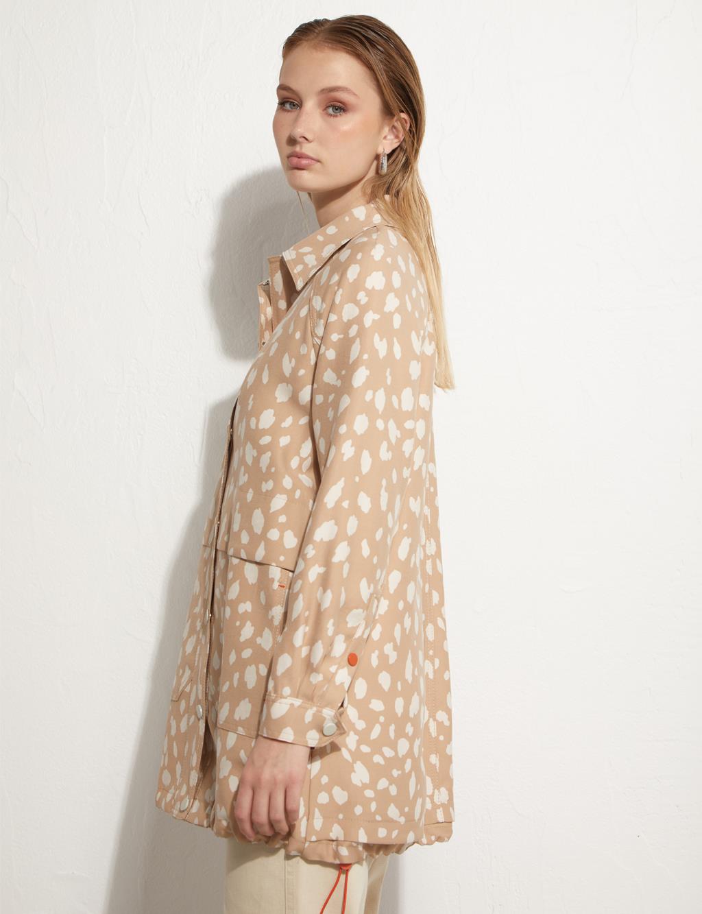 Animal Print Jacket Cream-Beige