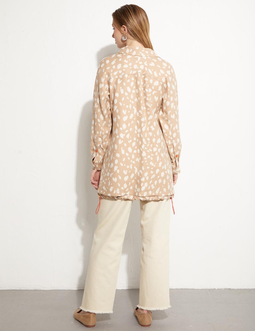 Animal Print Jacket Cream-Beige