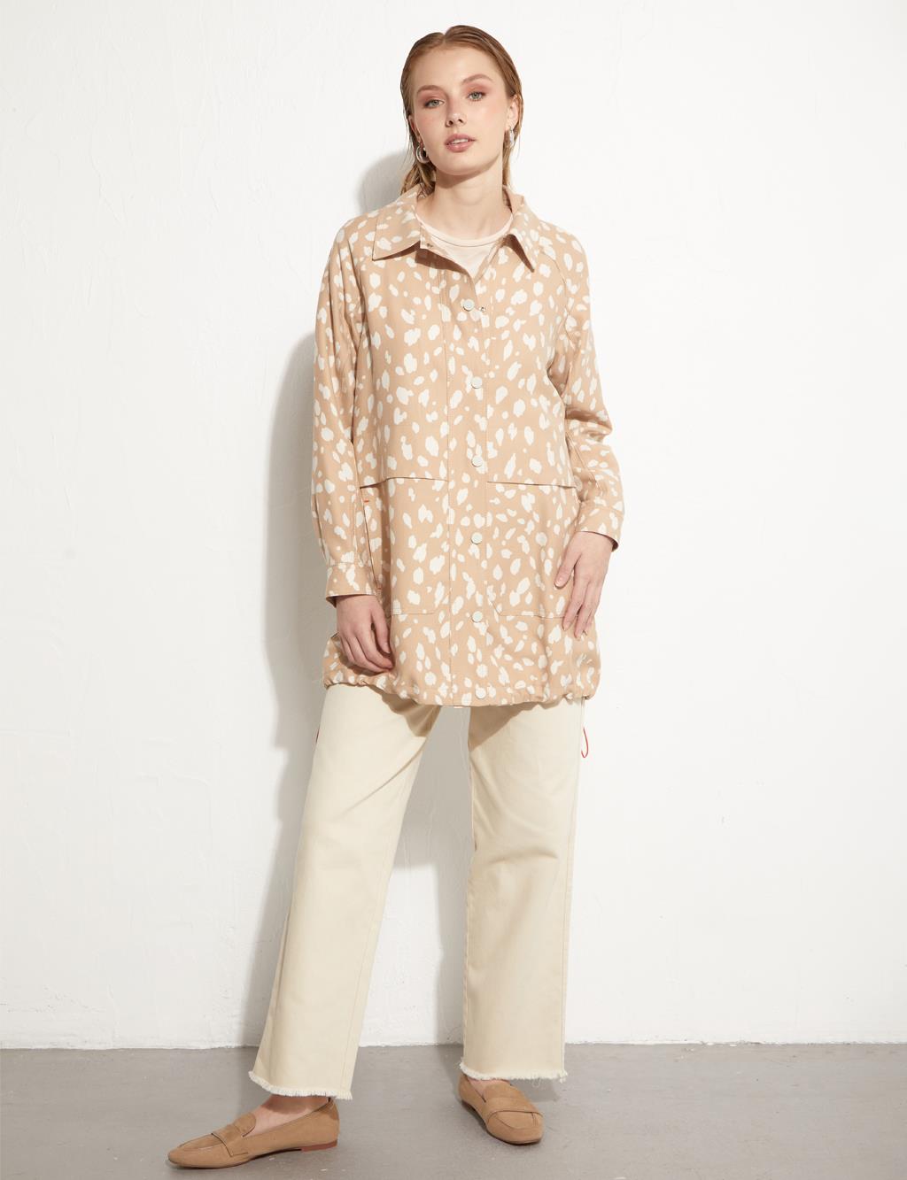 Animal Print Jacket Cream-Beige
