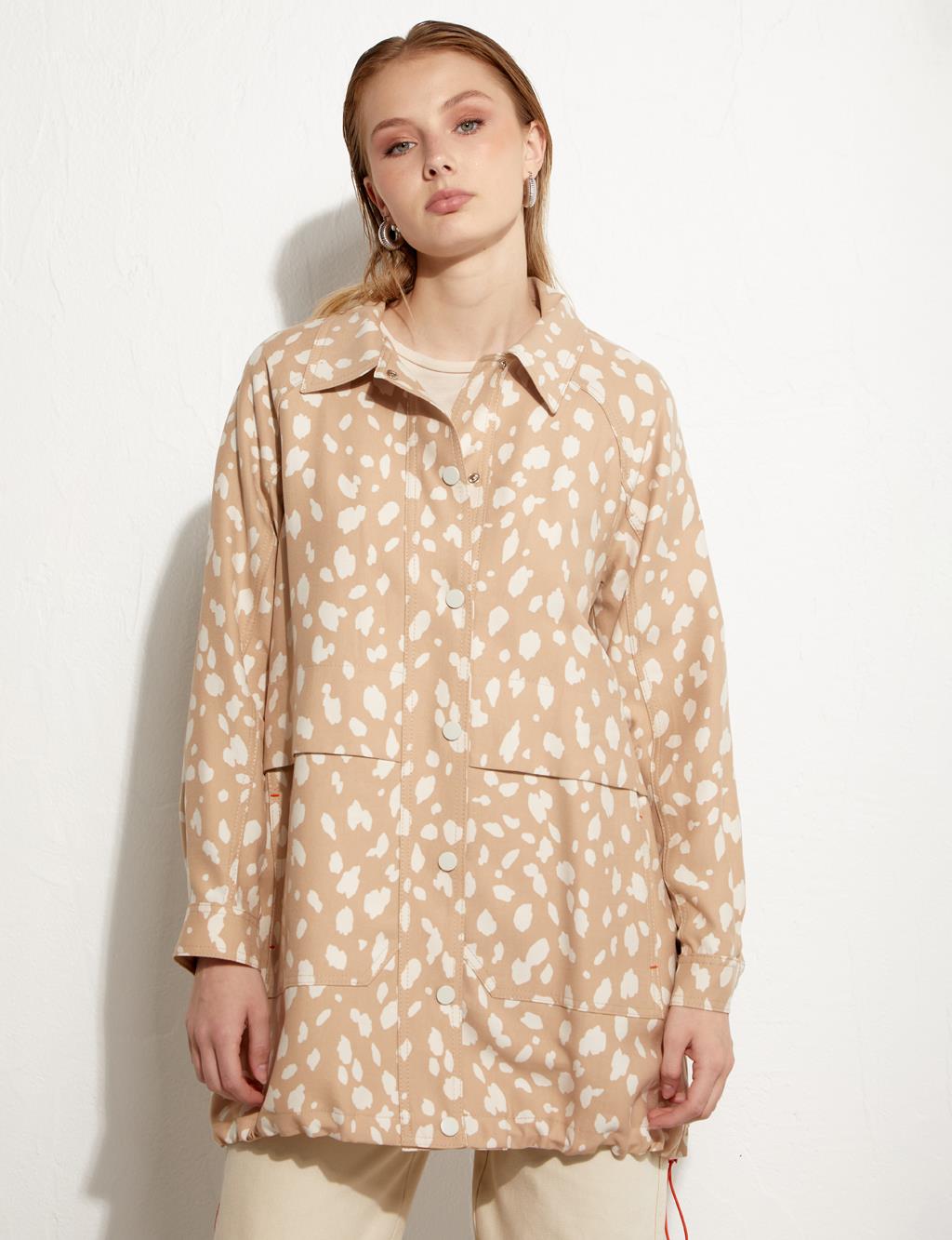 Animal Print Jacket Cream-Beige