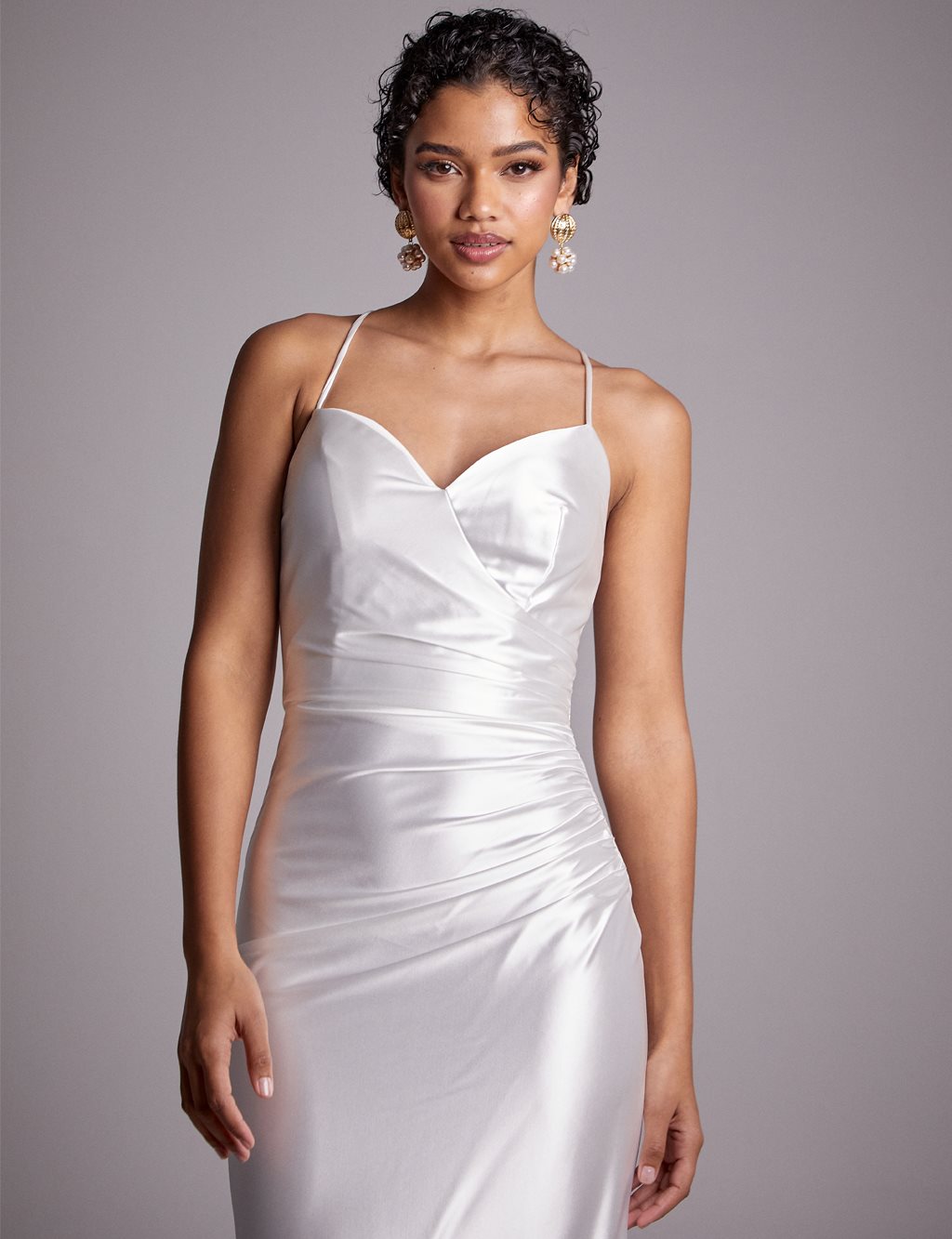 Drapeli Saten Abiye Kemik