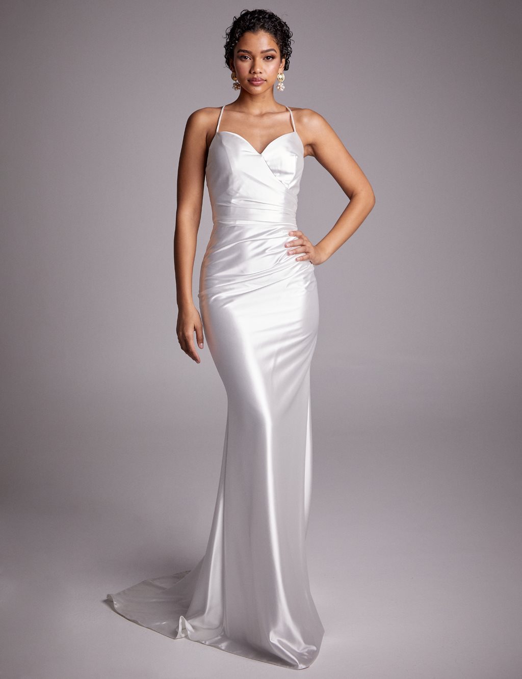 Drapeli Saten Abiye Kemik