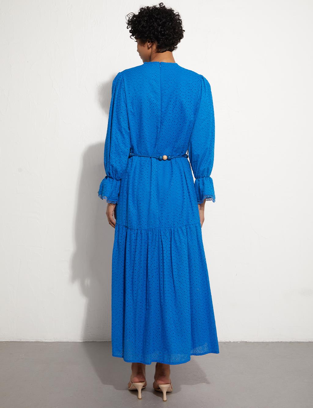 Scalloped Maxi Dress Cobalt Blue