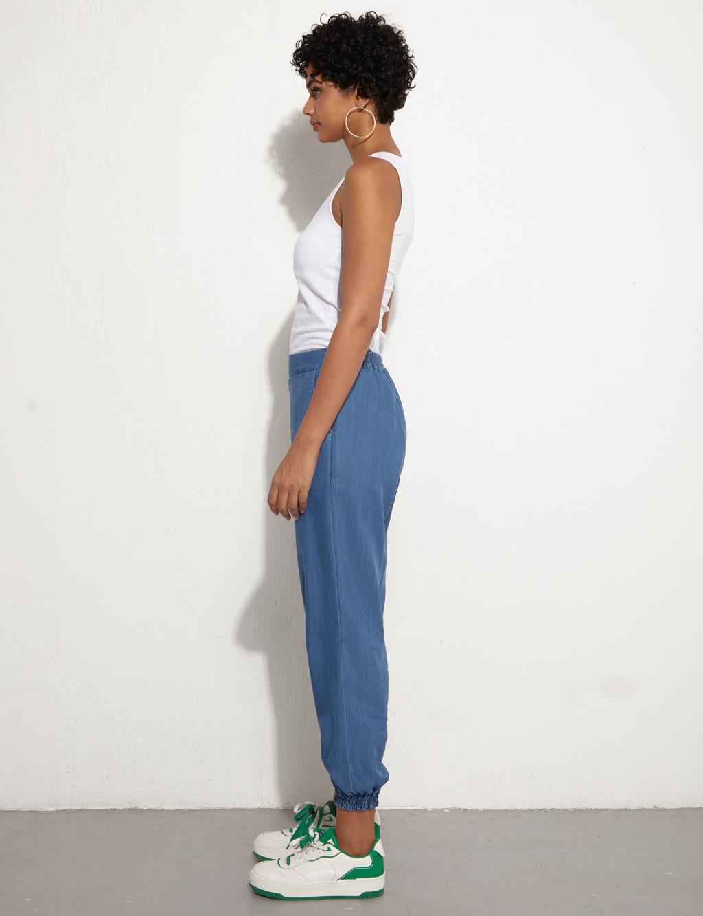 Tencel Jogger Pants Blue