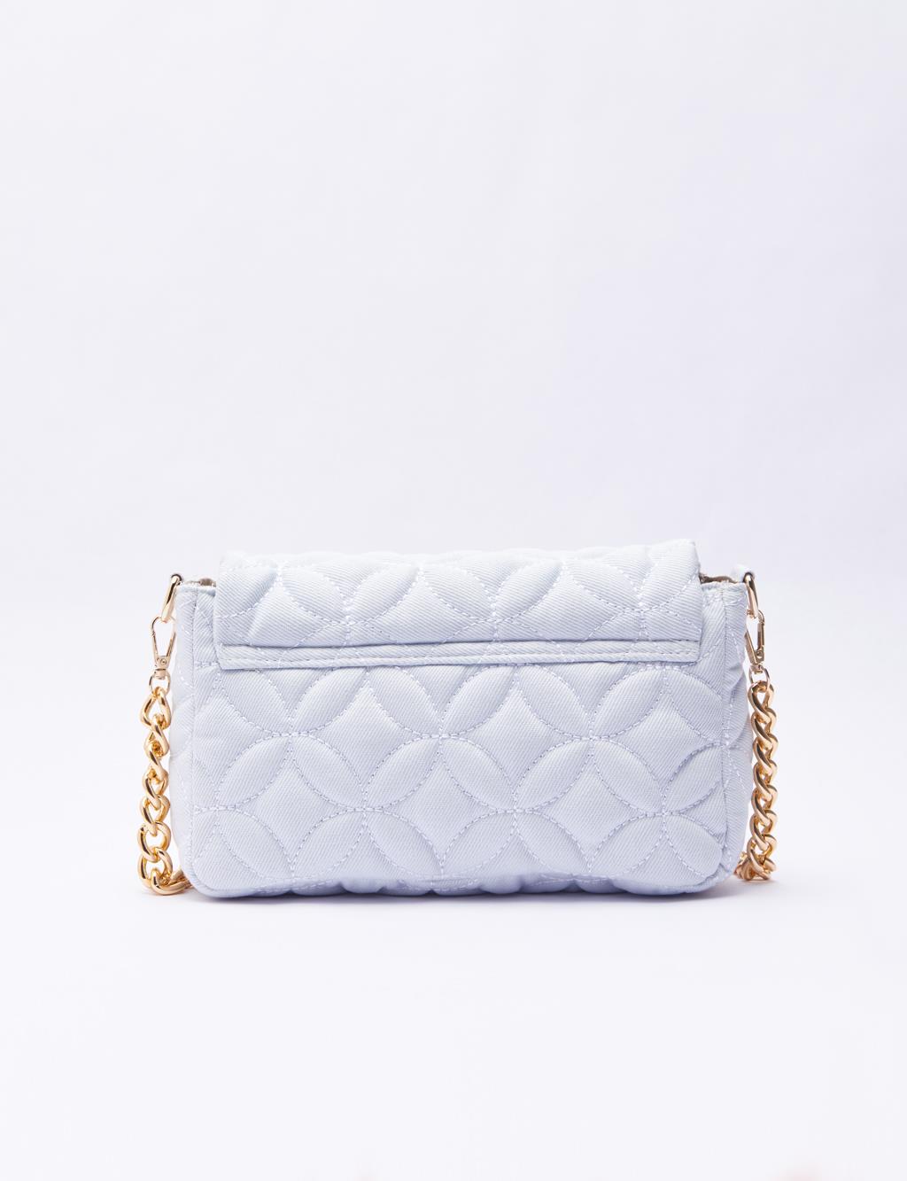 Quilted Fabric Bag Ice Blue
