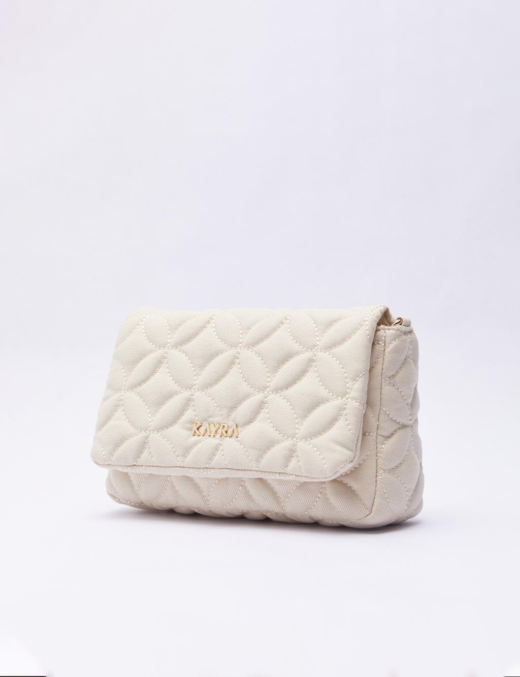 Quilted Fabric Bag Cream