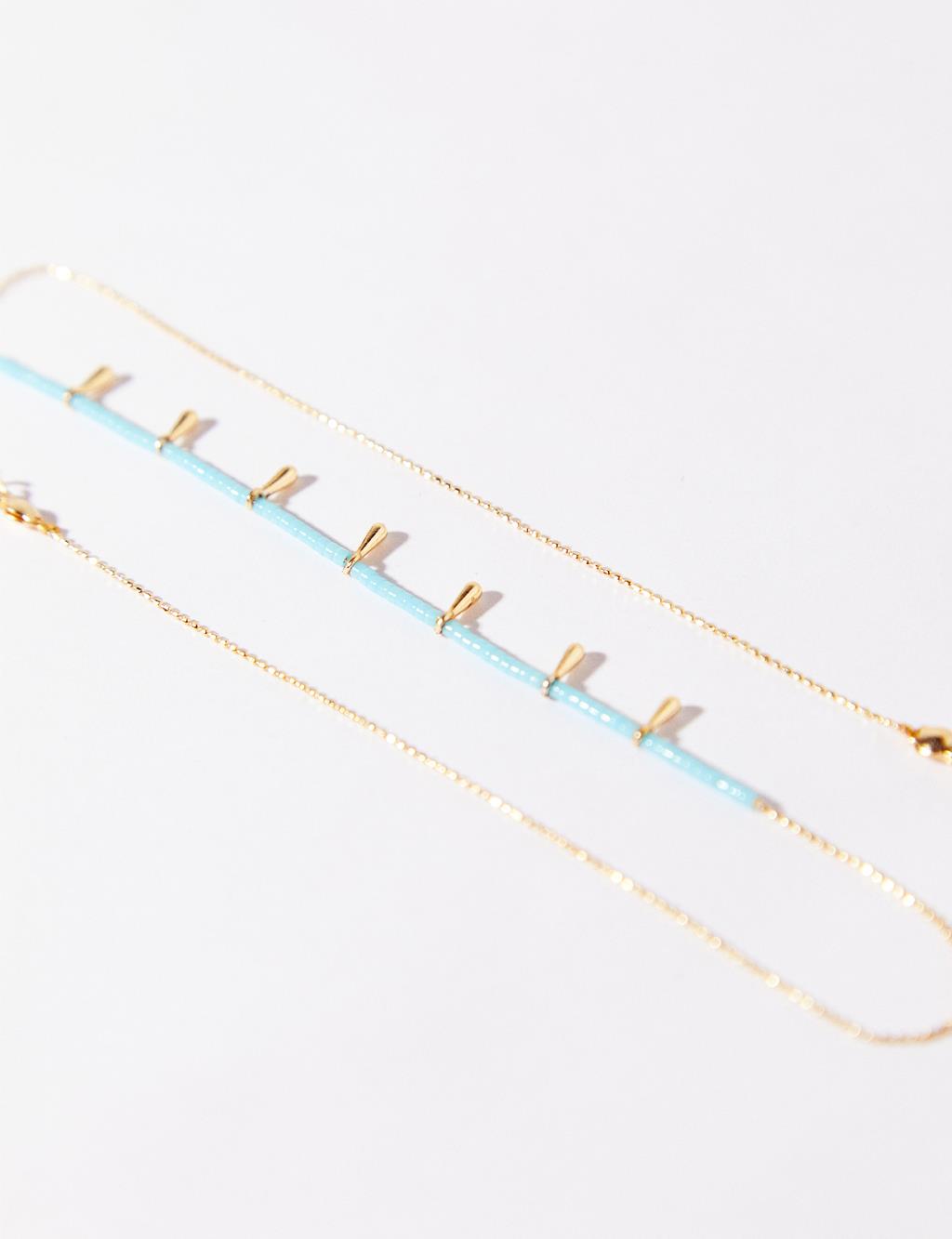 Droplet Symbol Necklace Blue