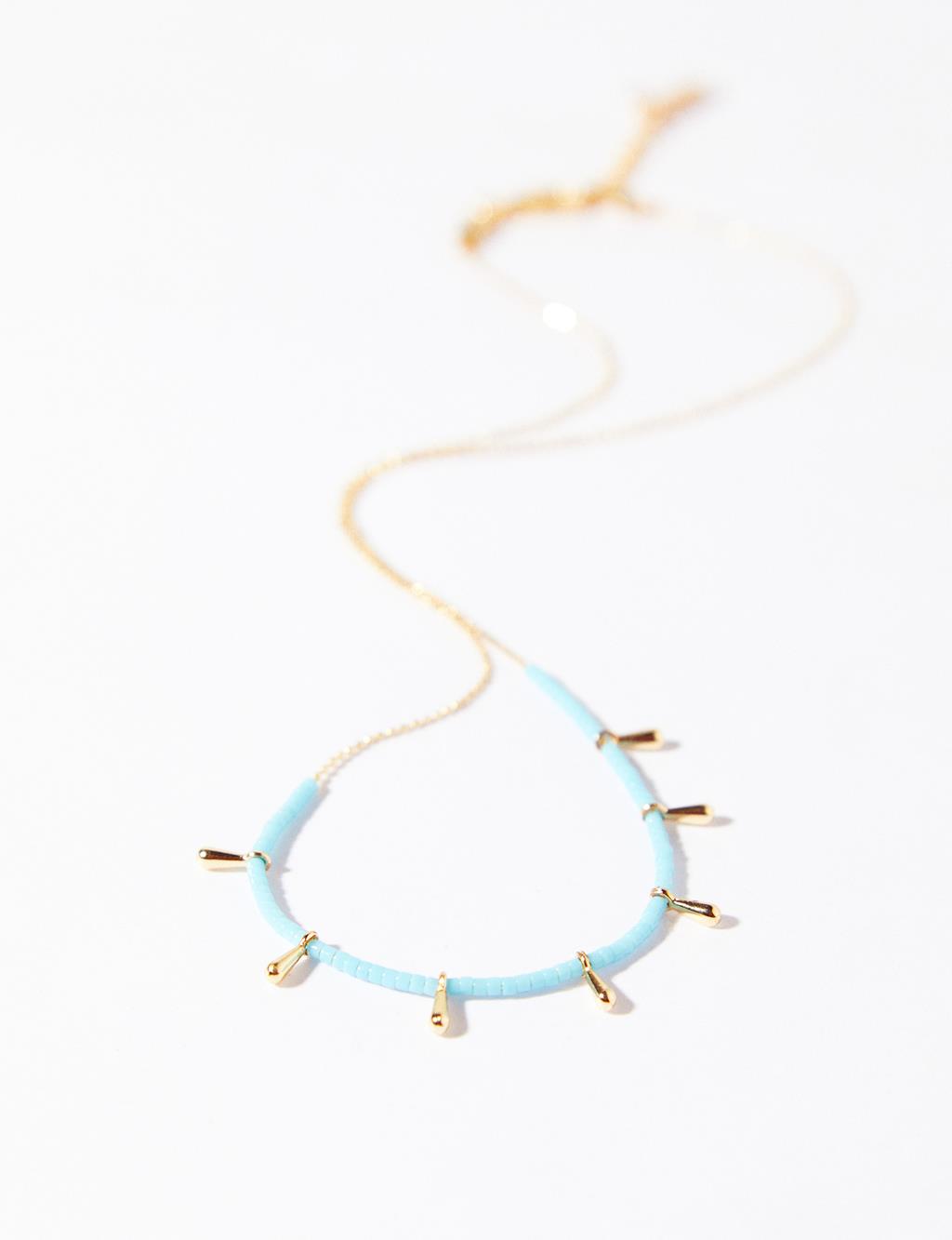Droplet Symbol Necklace Blue