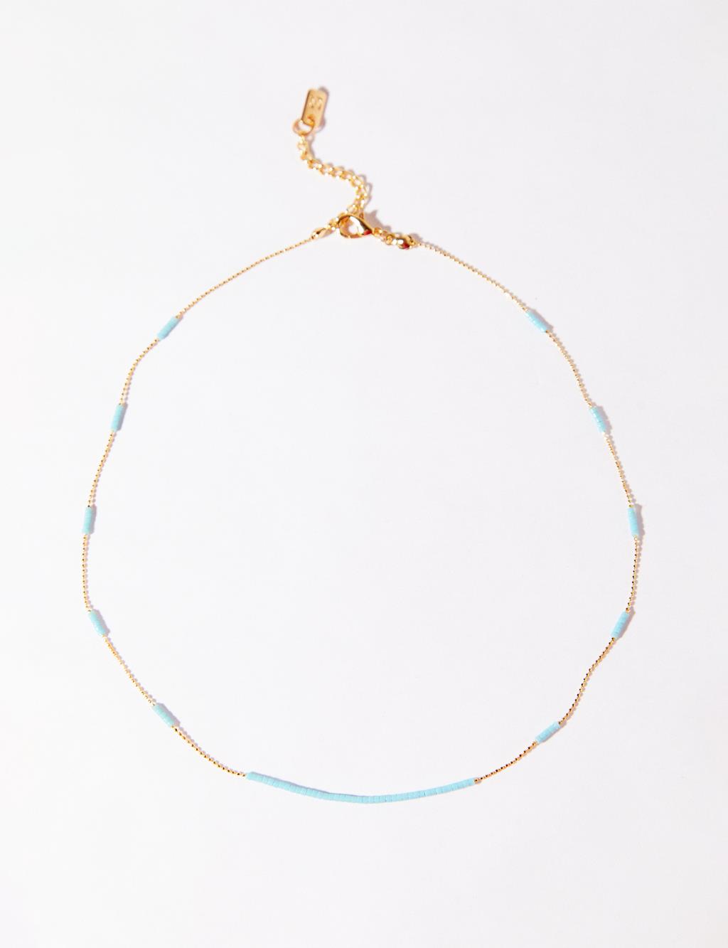 Mini Beaded Necklace Blue