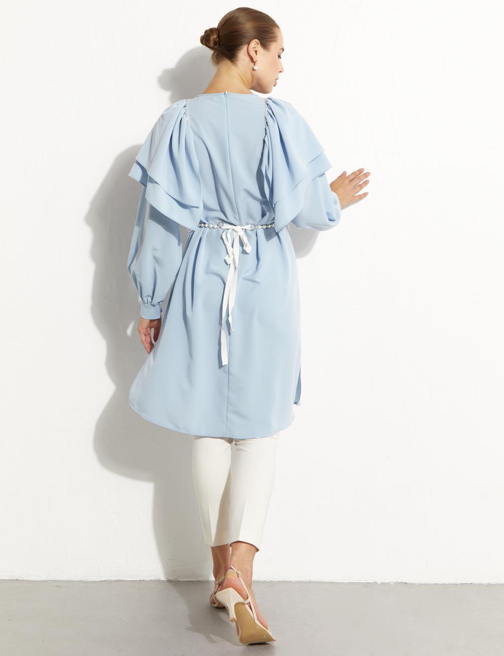 Frilled Tunic Sky Blue