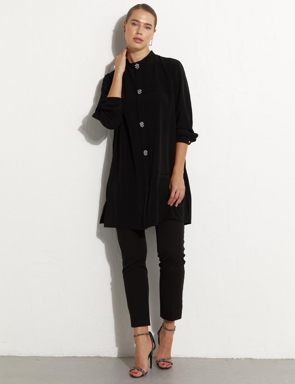 Stone-Buttoned Tunic Black