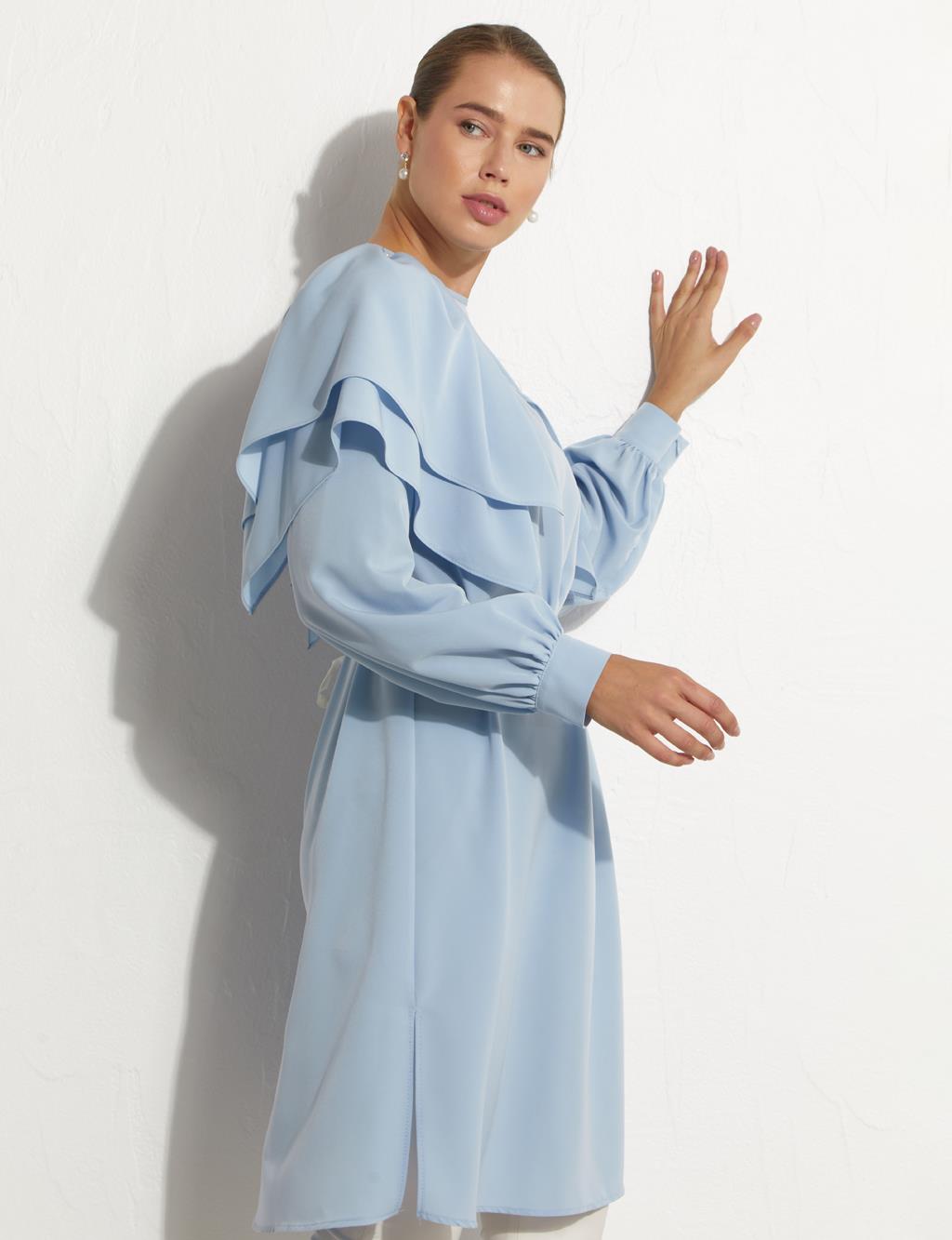 Frilled Tunic Sky Blue