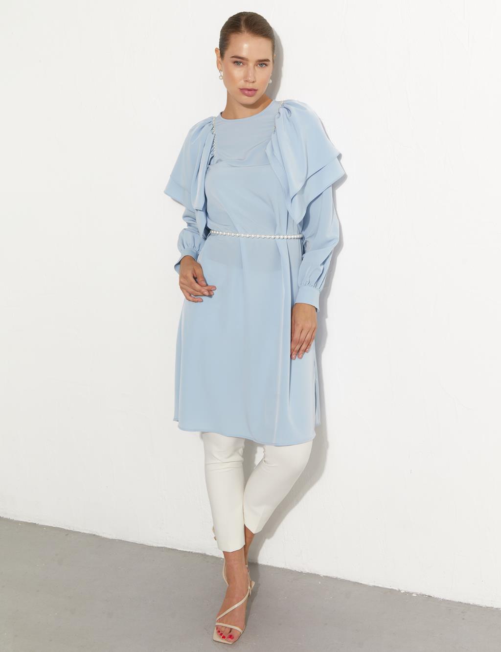 Frilled Tunic Sky Blue