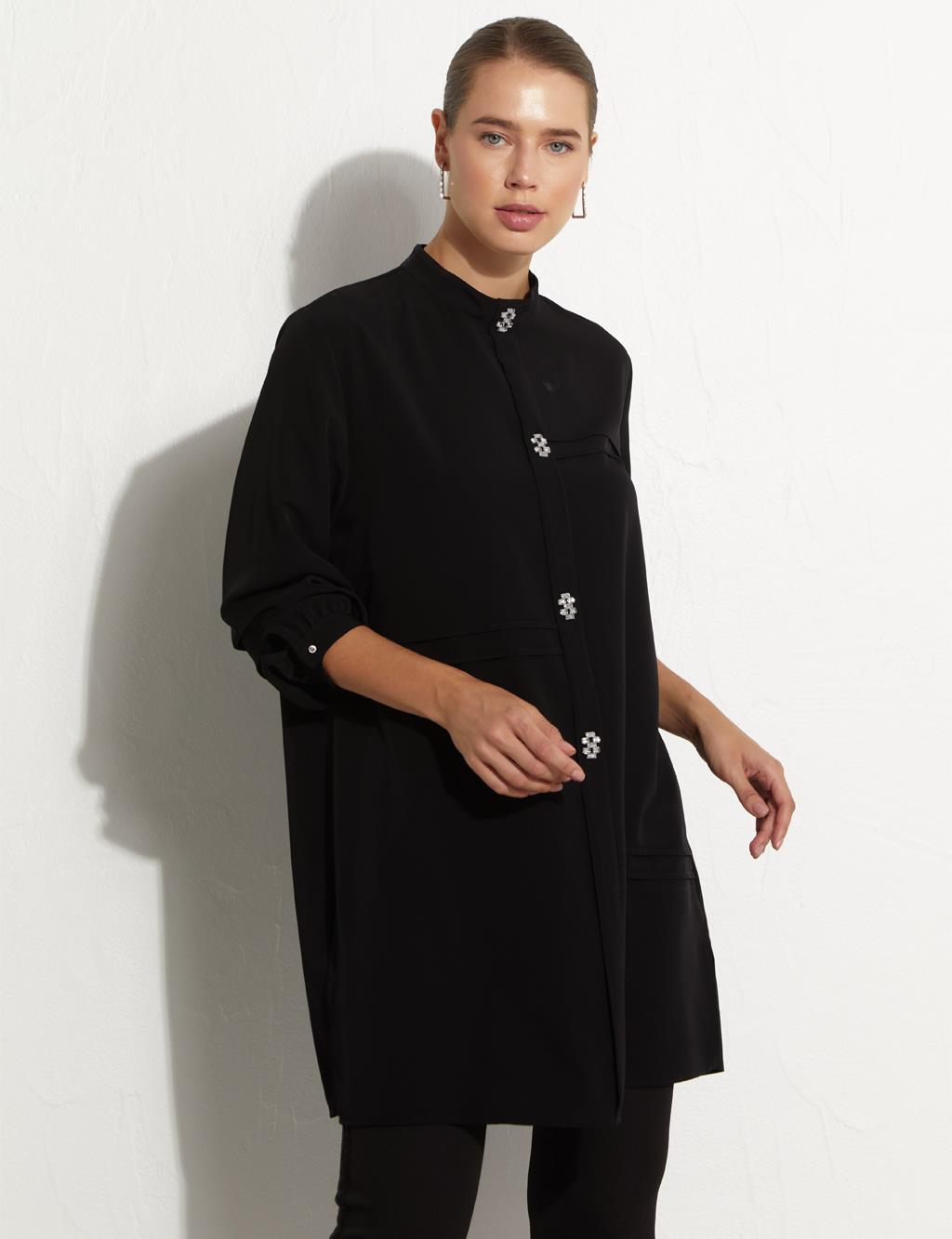 Stone-Buttoned Tunic Black