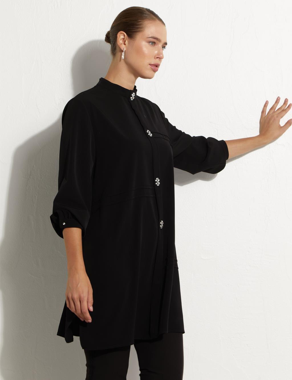 Stone-Buttoned Tunic Black