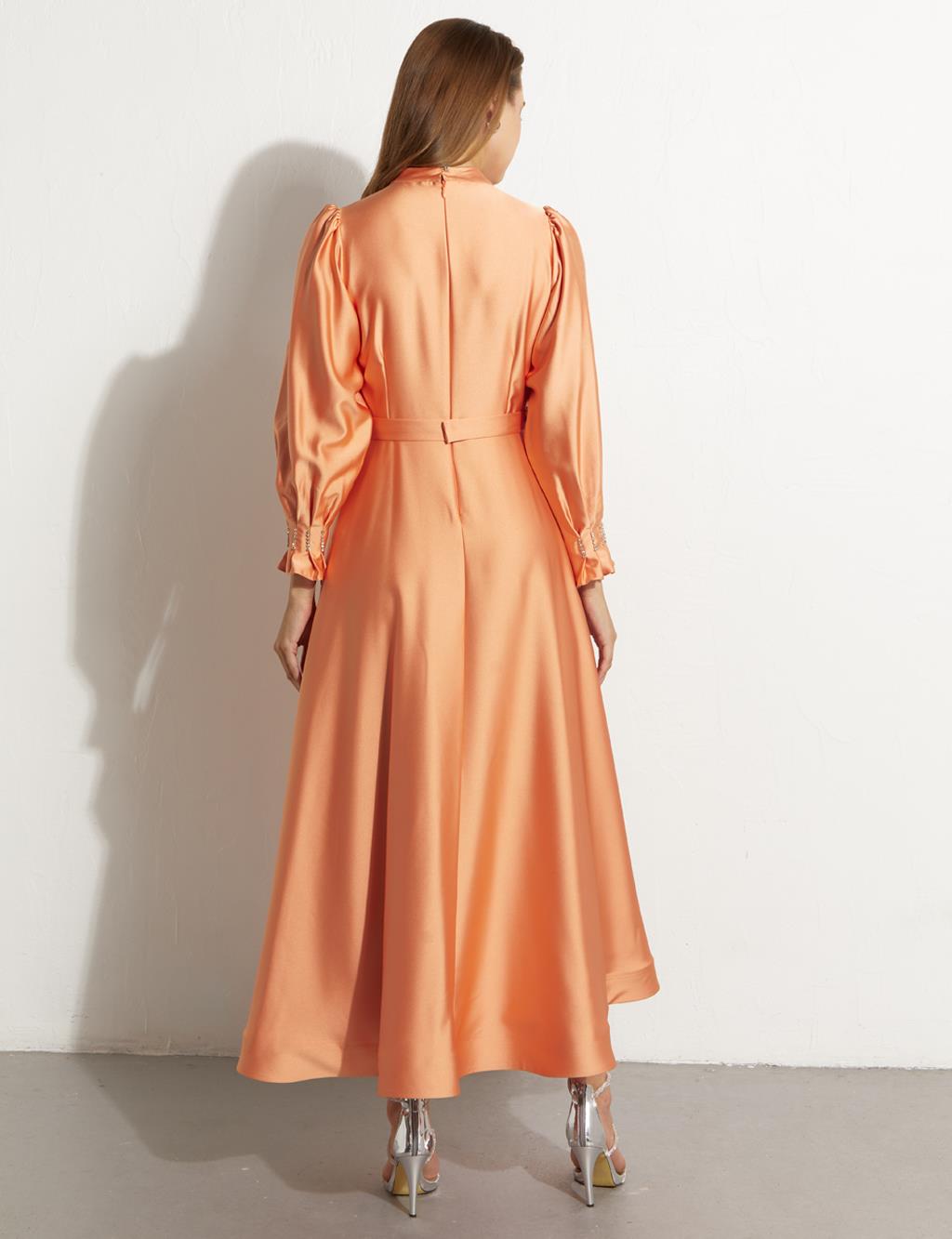 Satin Maxi Dress Peach