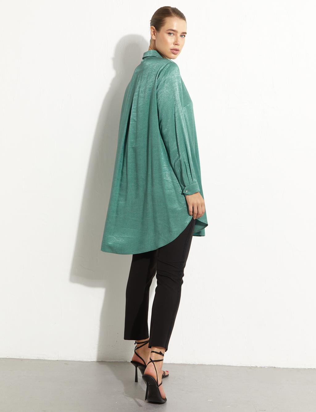 Fermuar Kapamalı Tunik Göl Yeşili