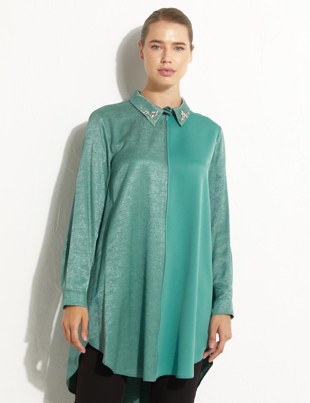 Fermuar Kapamalı Tunik Göl Yeşili