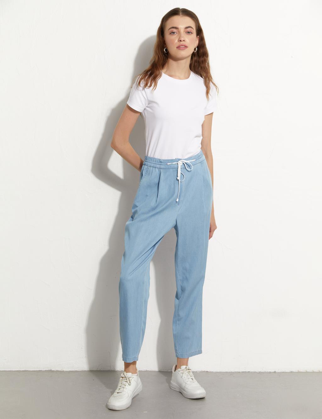 NATIVA, RIGID JEANS. ANNY REAL 01 ICE BLUE, High-Rise Palazzo Jeans 10