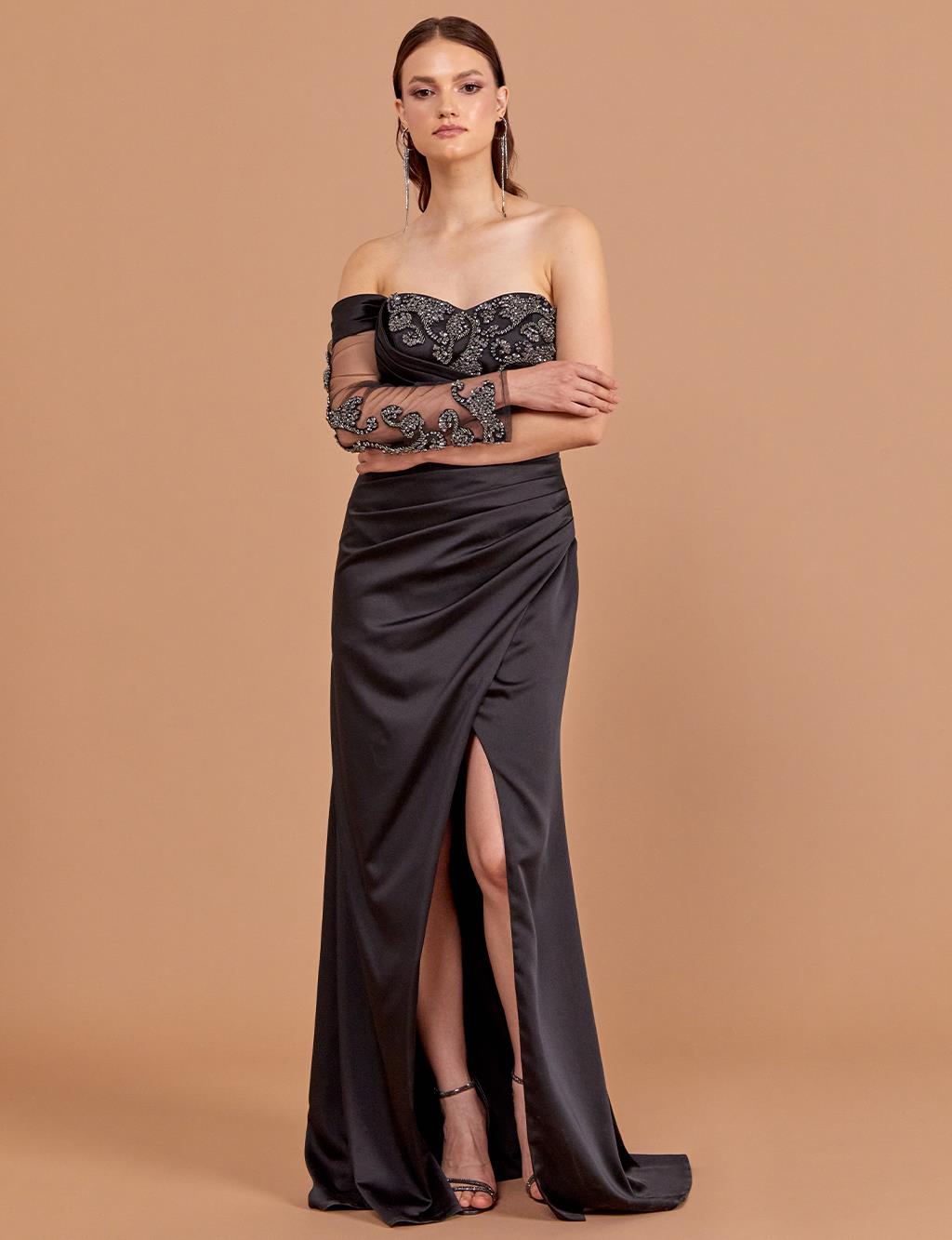 Strapless Evening Dress - Black