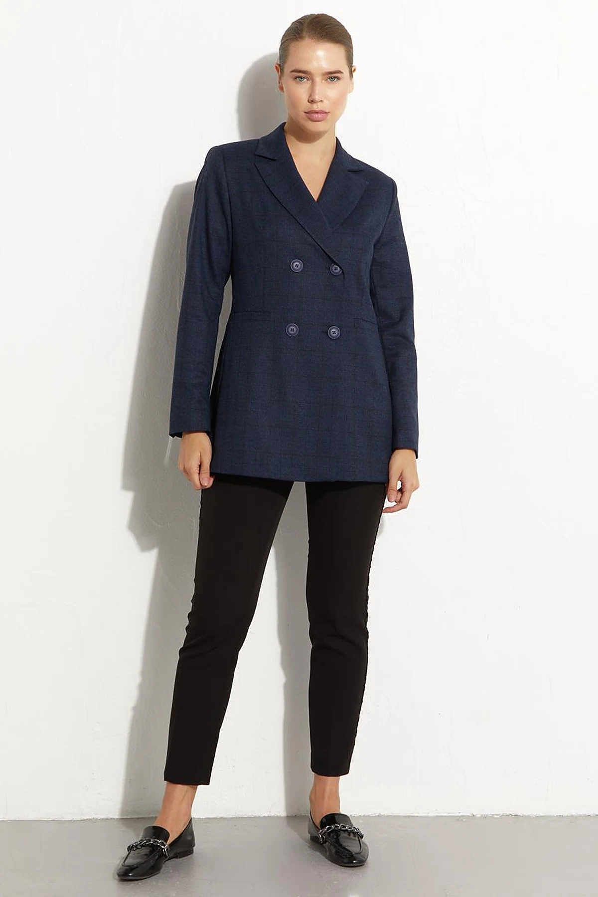 Kırçıllı Blazer Ceket Lacivert