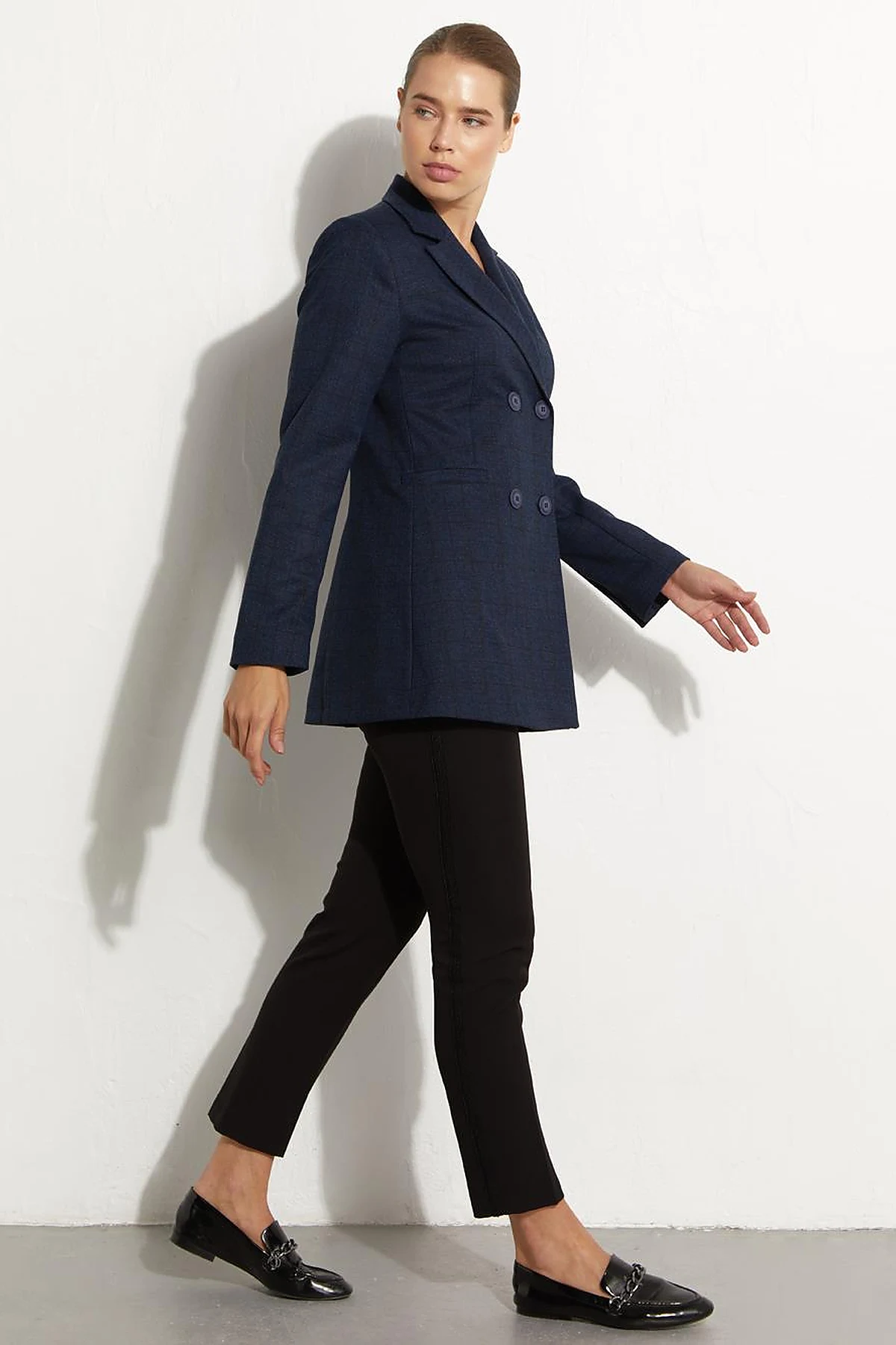 Kırçıllı Blazer Ceket Lacivert