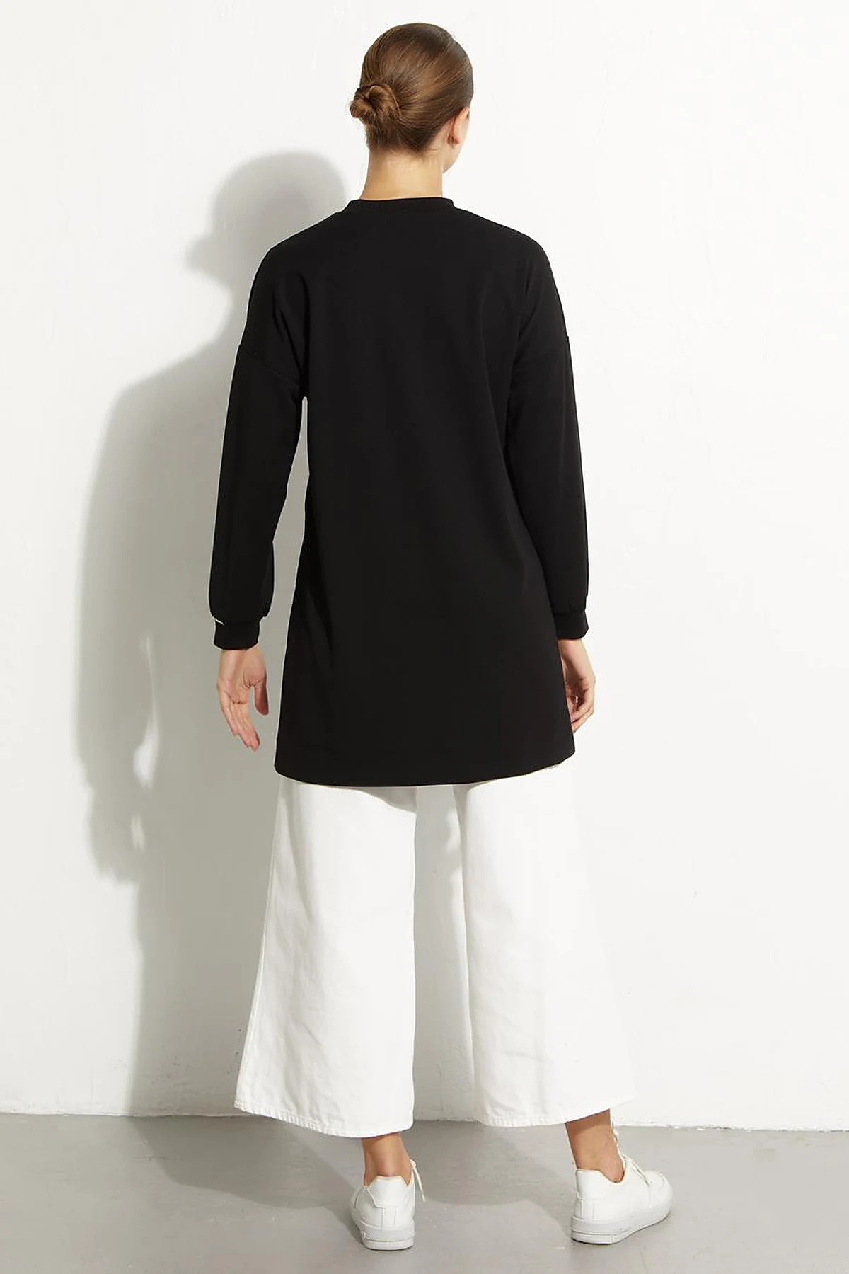 Slogan Embroidered Sweat Black