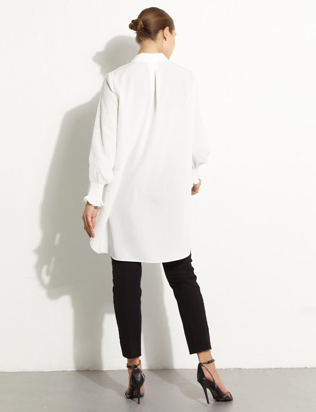 Embroidered Baby Collar Tunic Ecru