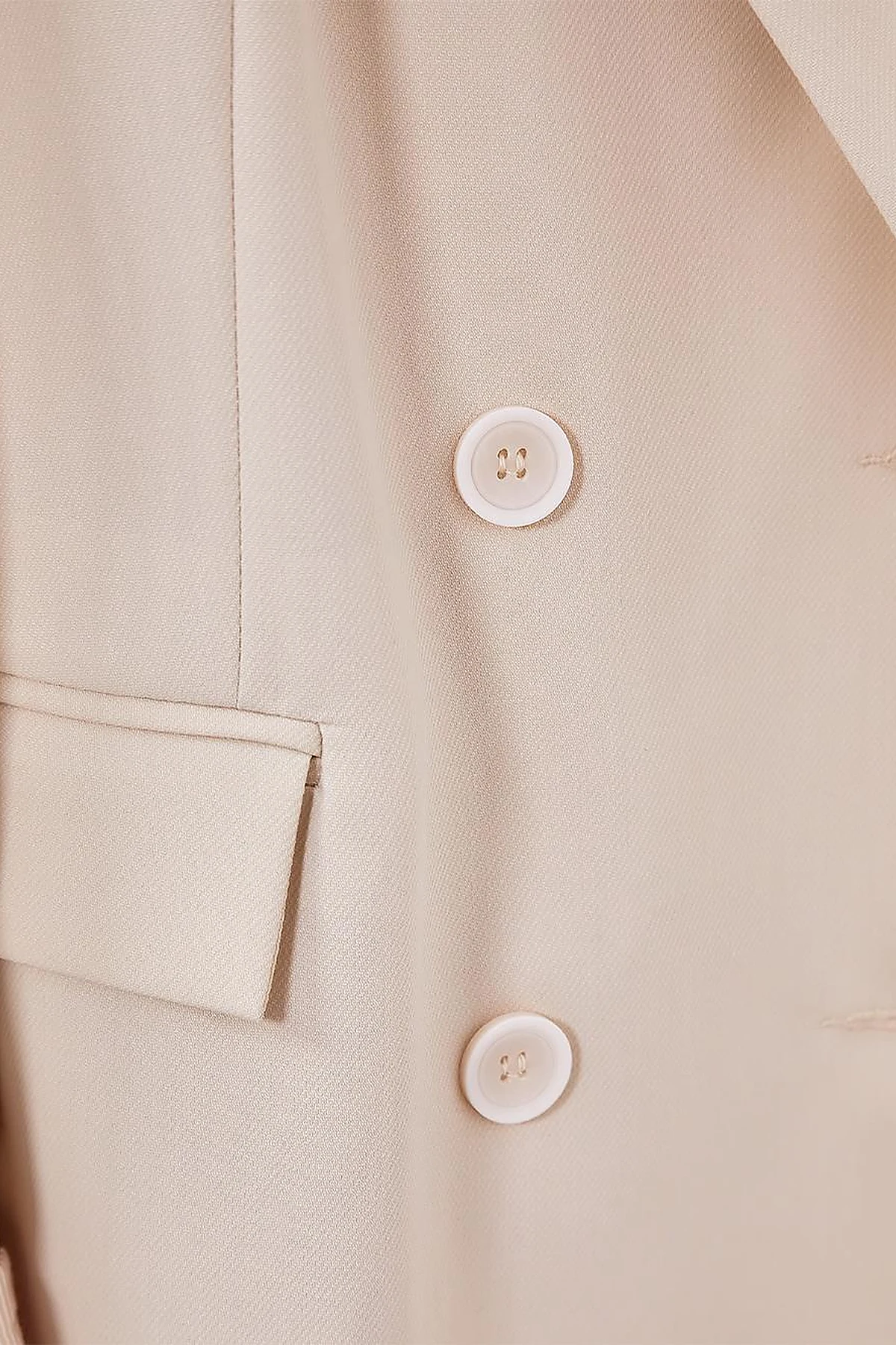 Basic Blazer Ceket Krem