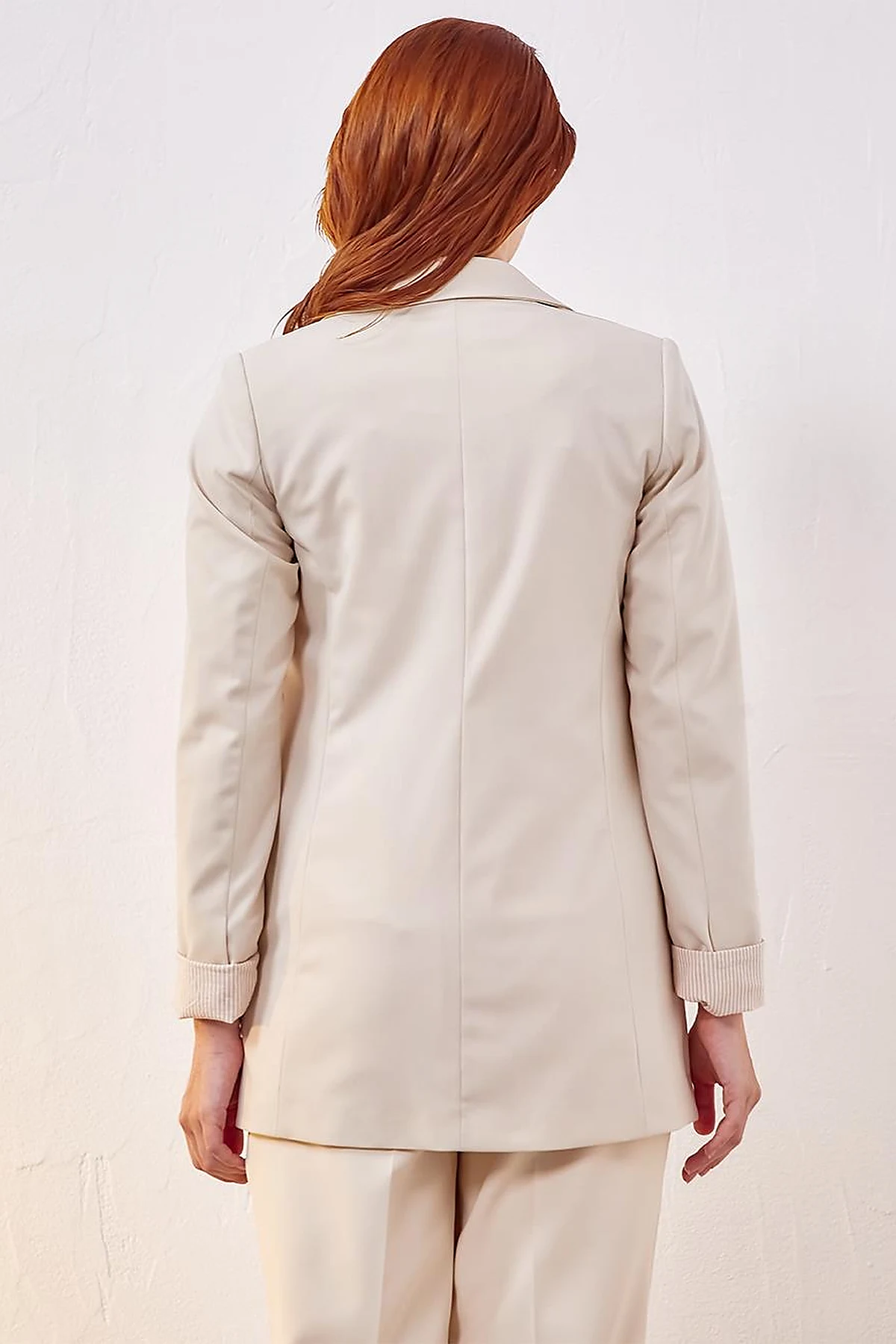 Basic Blazer Ceket Krem