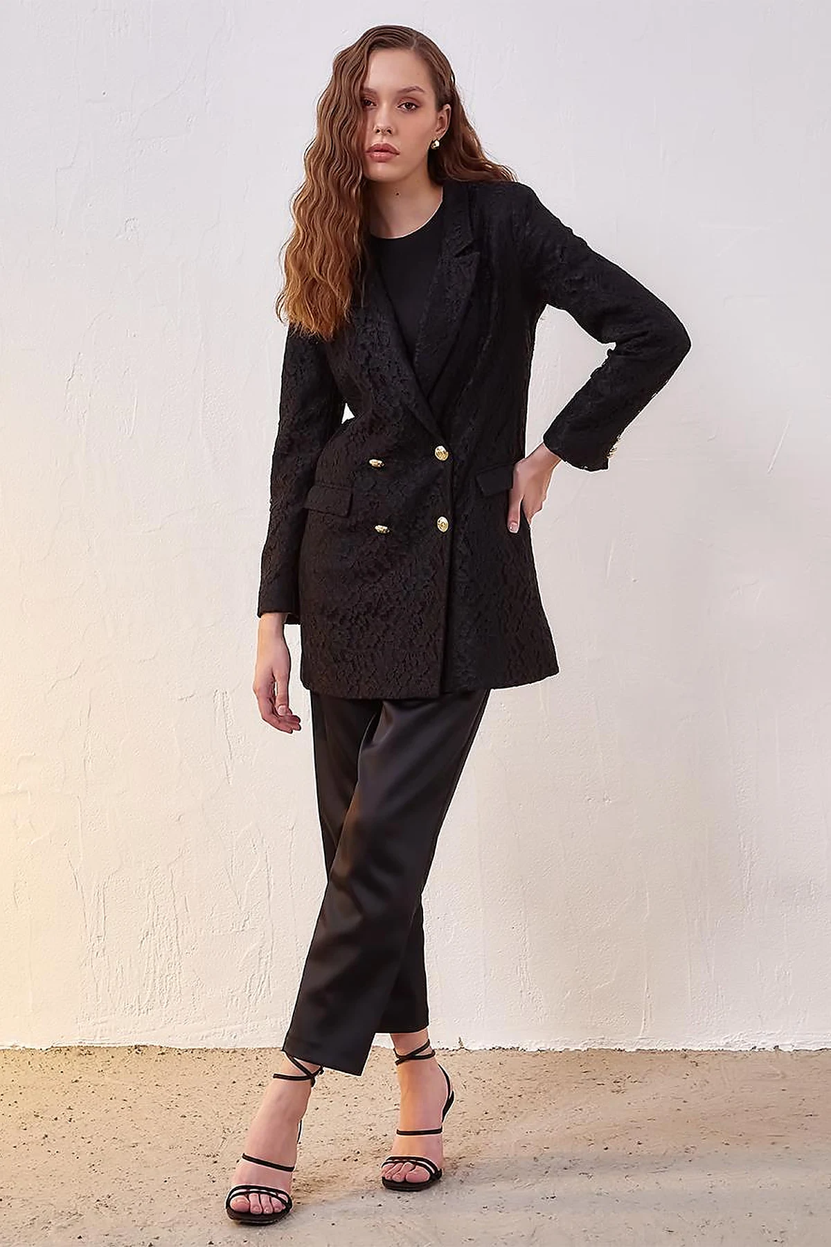 Lace Blazer Jacket Black