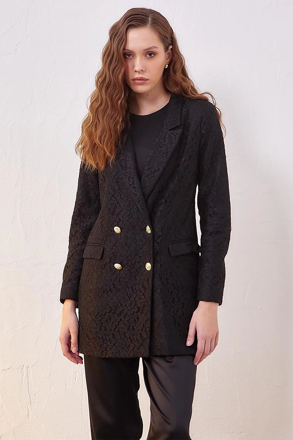 Lace Blazer Jacket Black