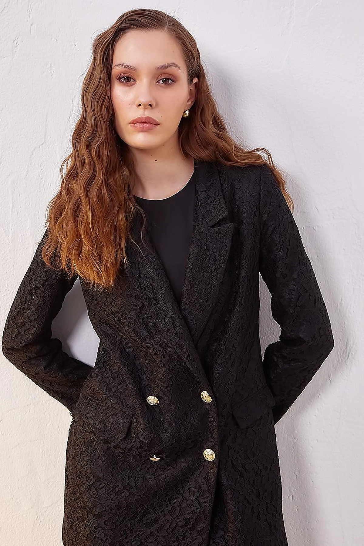 Lace Blazer Jacket Black
