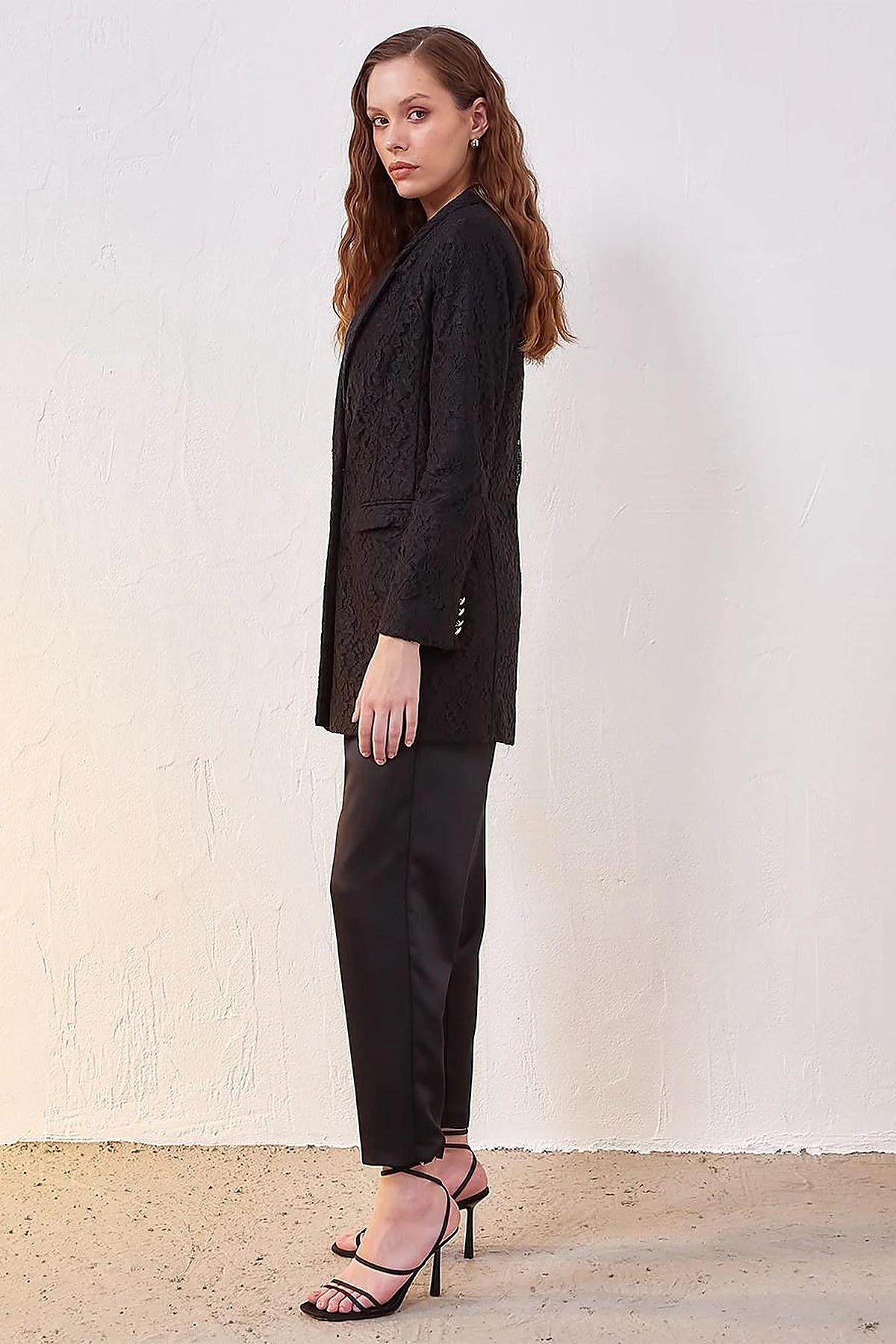Lace Blazer Jacket Black