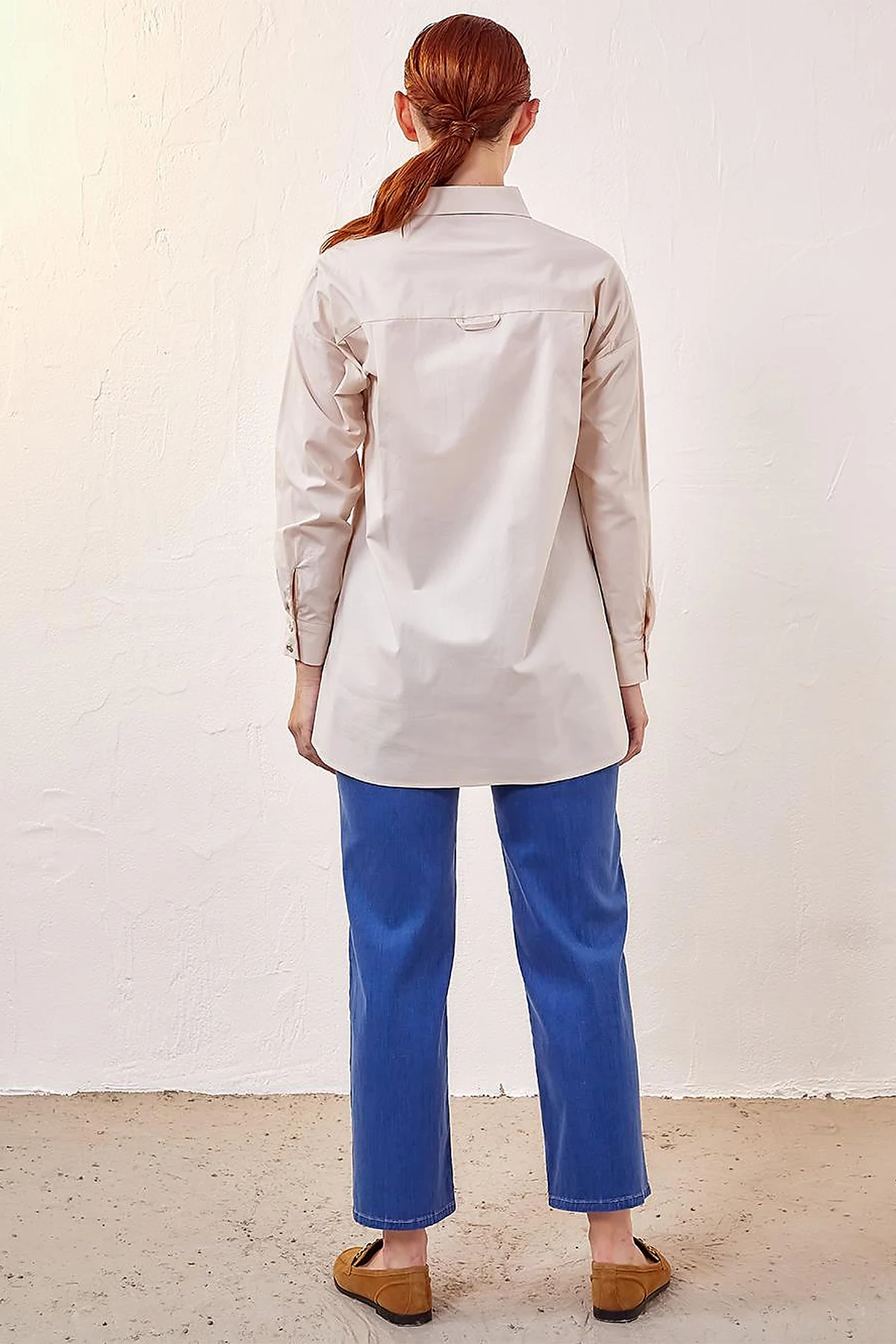 Patı Gizli Basic Tunik Krem