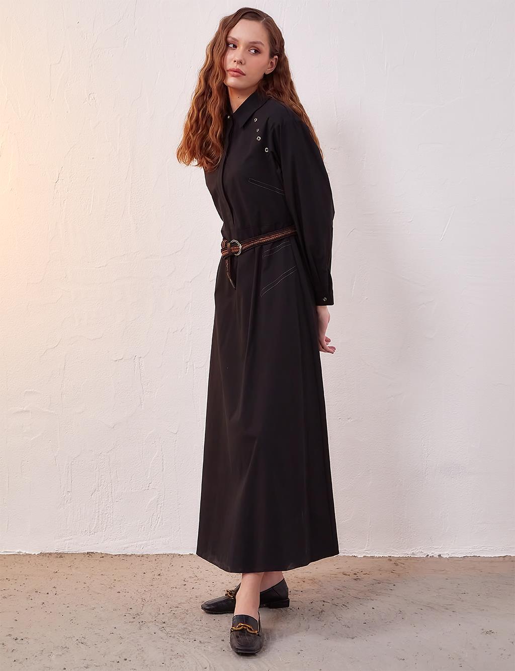 Belted Maxi Dress Black