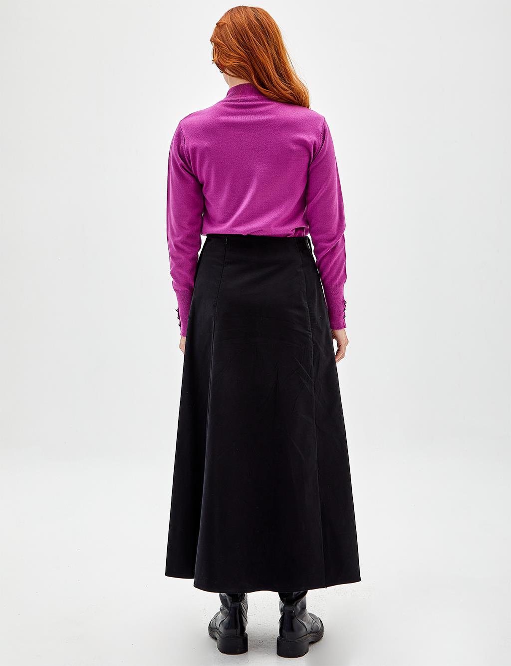 A-Line Skirt with Big Pockets Black
