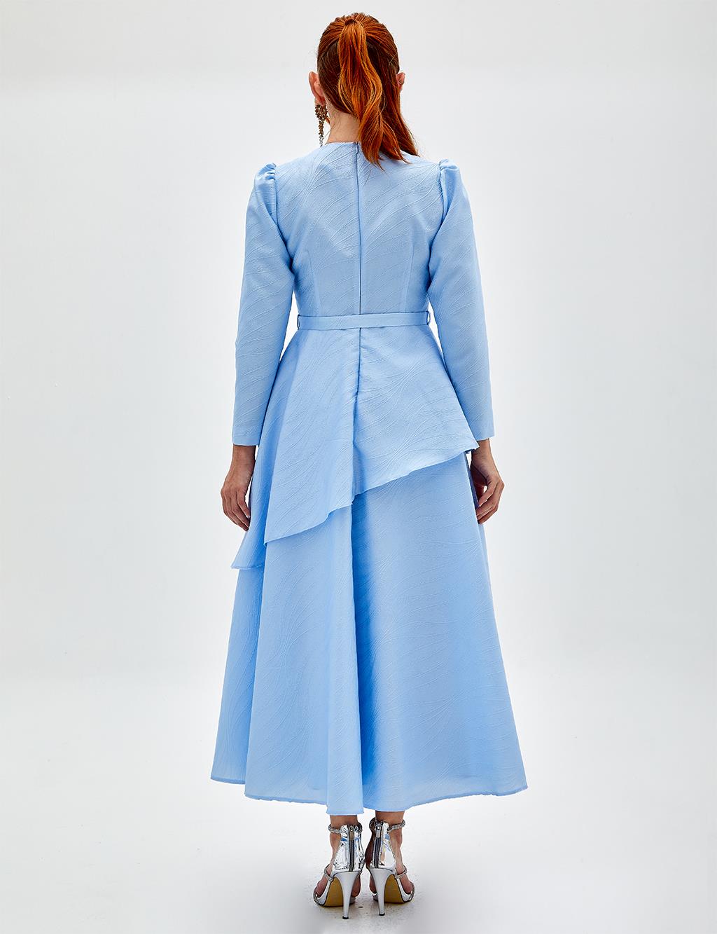 Asymmetrical Layered Dress Blue