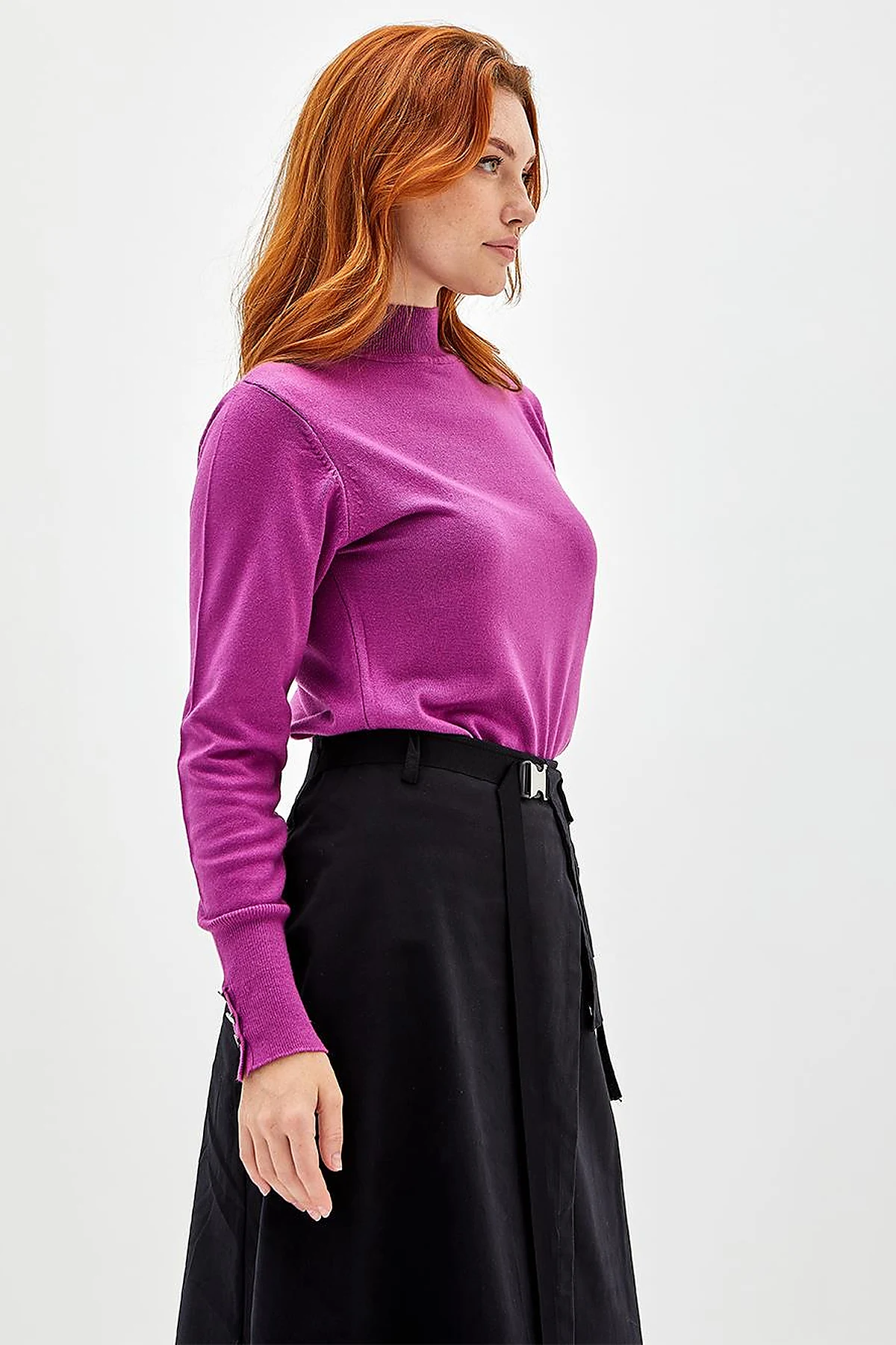 Basic Knit Sweater in Cyclamen