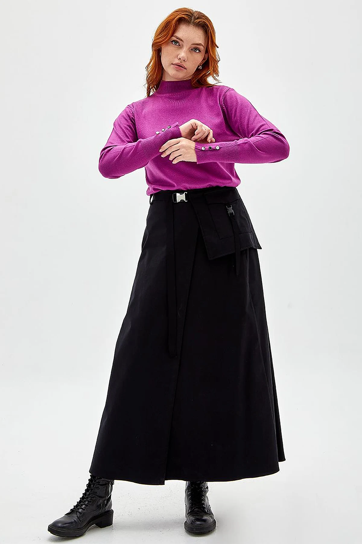 Basic Knit Sweater in Cyclamen