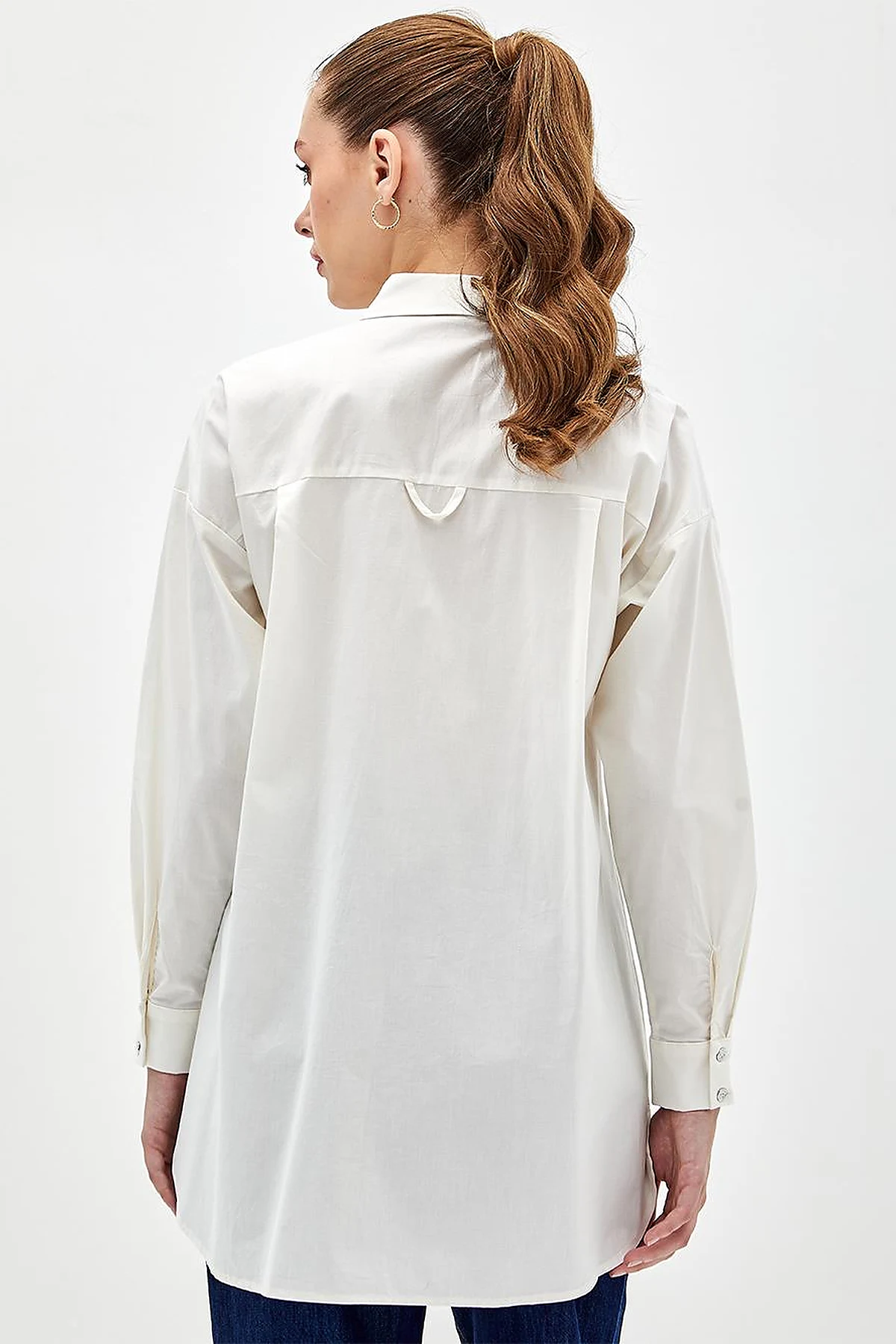 Patı Gizli Basic Tunik Ekru