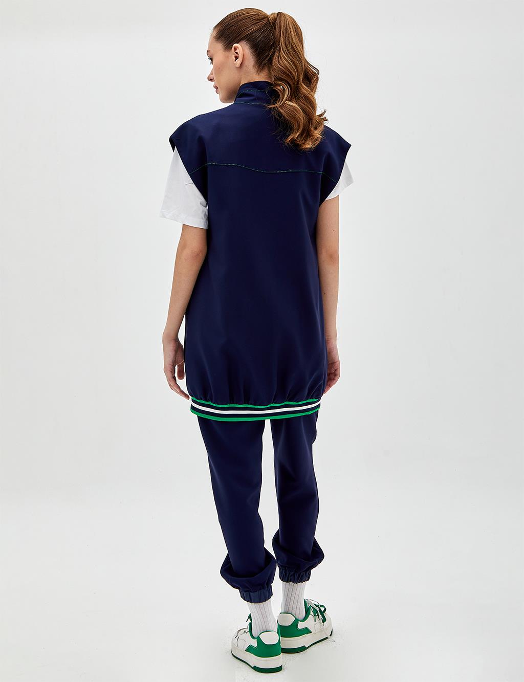 Low Shoulder Sports Vest Navy