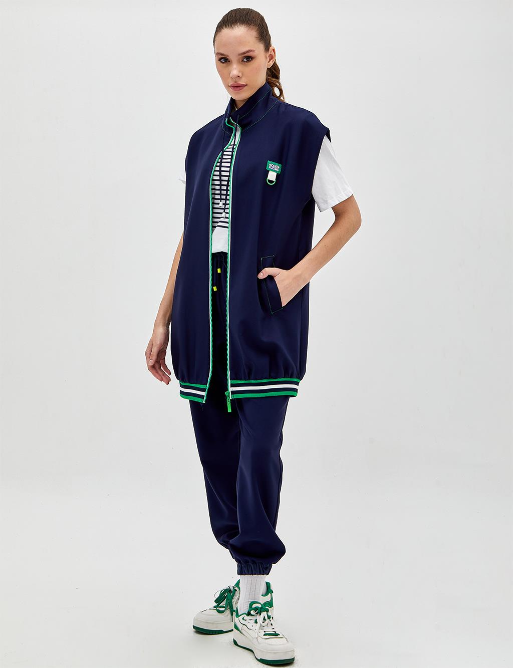 Low Shoulder Sports Vest Navy