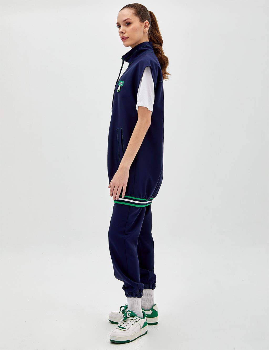 Low Shoulder Sports Vest Navy