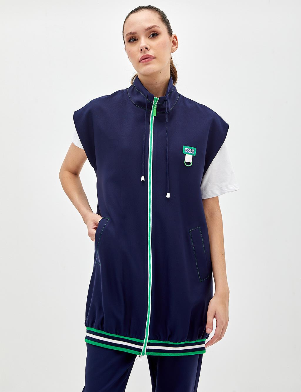 Low Shoulder Sports Vest Navy