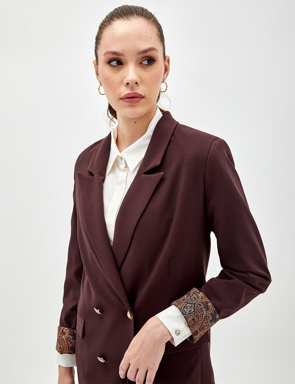 Uzun Etekli Blazer Ceket Kahve